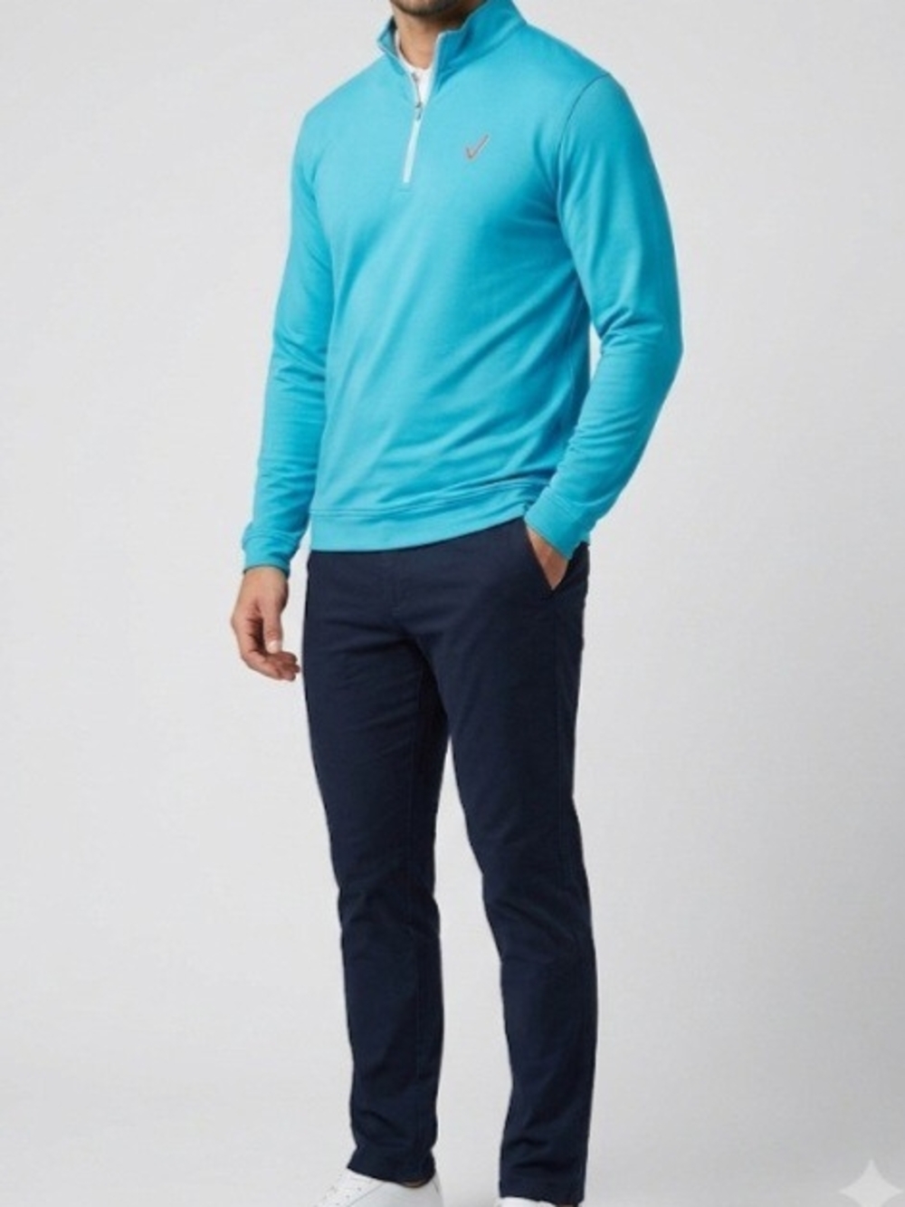 Peter Millar Crown Sport Mens  1/4 Zip Golf Pullover Blue- Size M